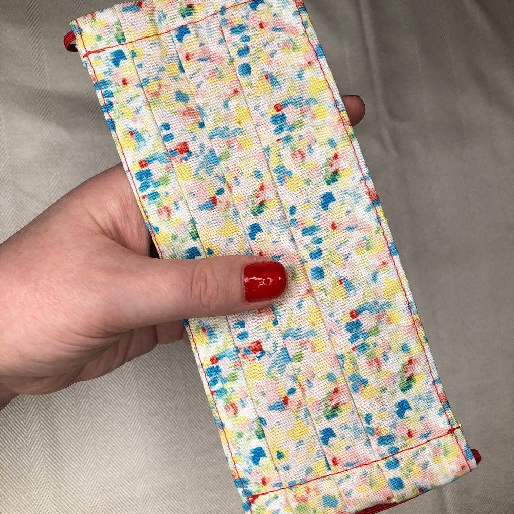 Handmade Colorful Printed Pleated Art Face Mask